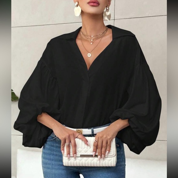 Luxe lantern sleeve blouse - Picture 6 of 15